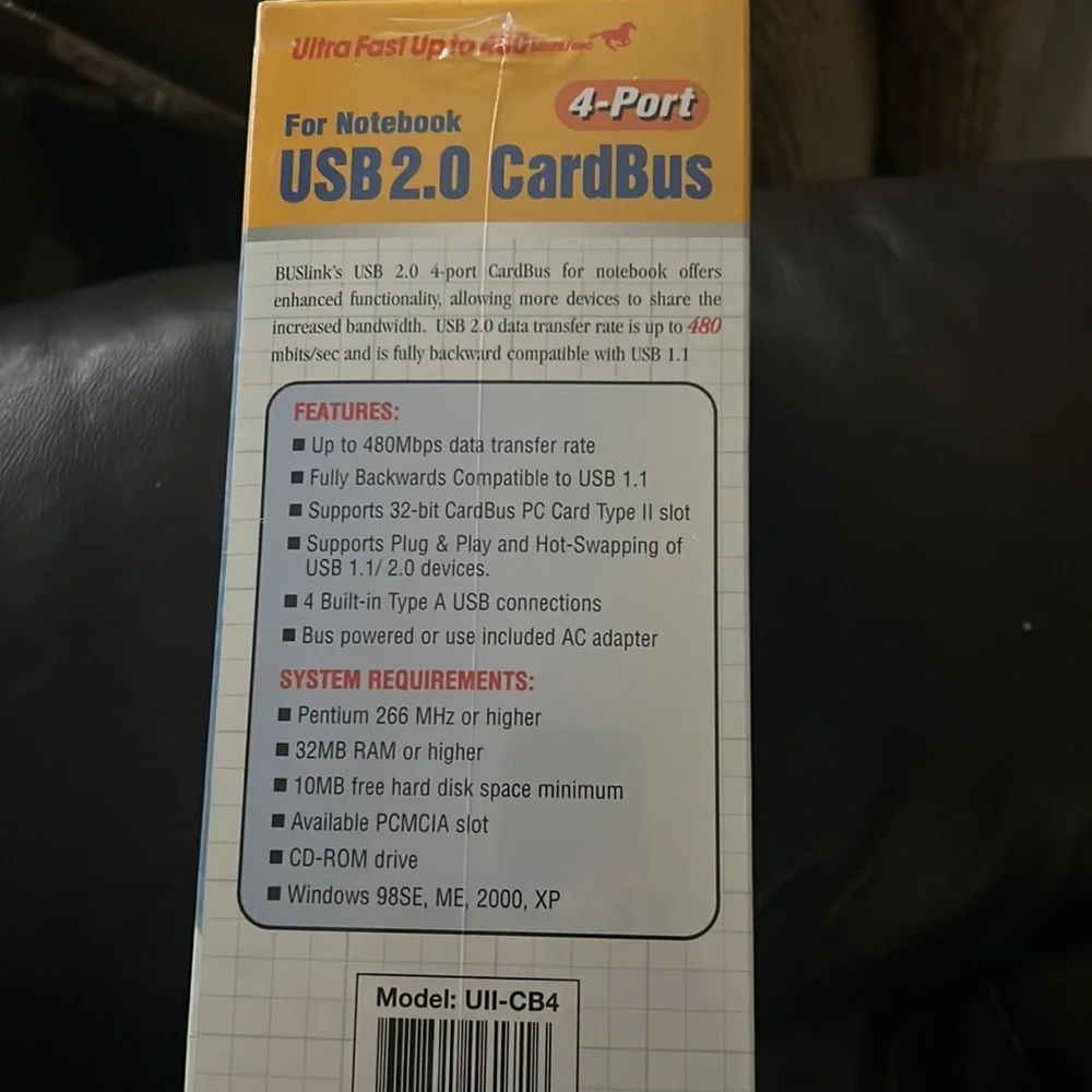 BUSlink 4-port USB 2.0 CardBus PC Card for Notebook